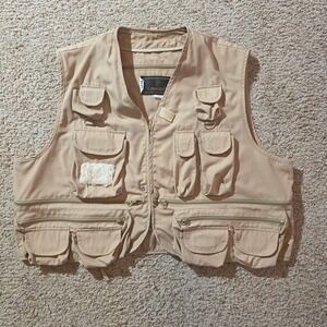 Vintage Canvasback Vest XXL Mens Tan Outdoor Hunting Fly Fishing Photography‎